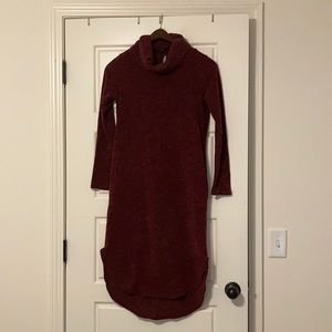 Red Lilly Maroon Sweater Dress